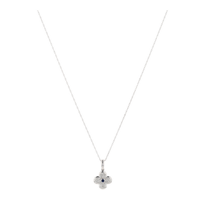 1/4 ctw 14K White Gold Sapphire Pendant Necklace