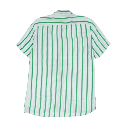 White Striped Short Sleeve Button Down