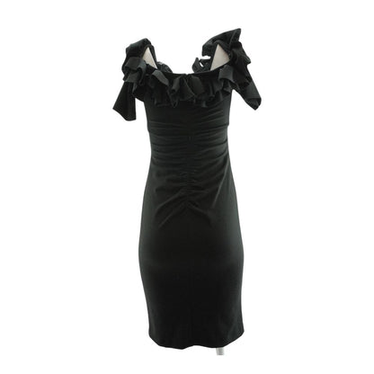 Black Solid Midi Dress