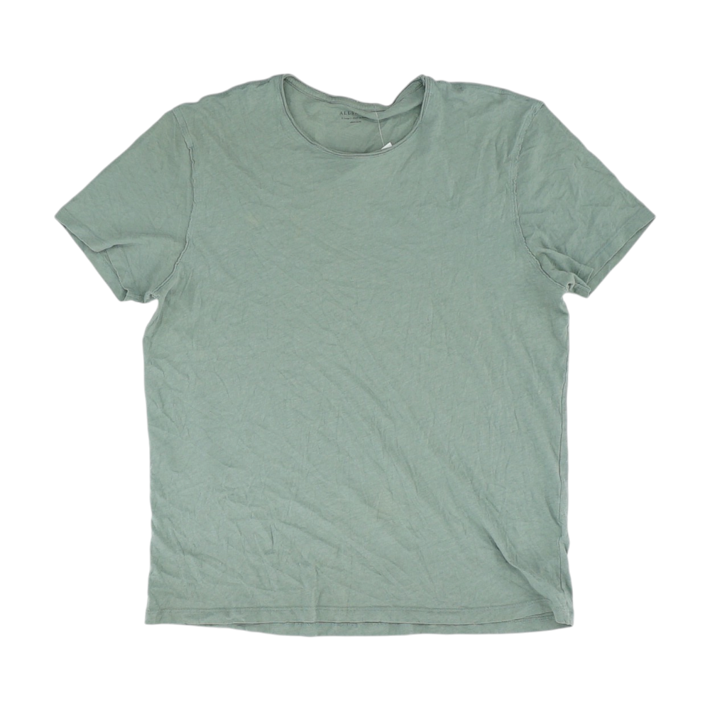 AllSaints Green Solid T-Shirt – Image 1
