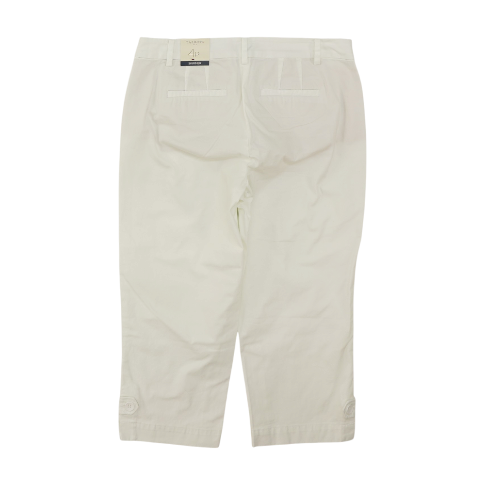 White Petite Solid Denim Capris