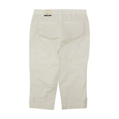 White Petite Solid Denim Capris