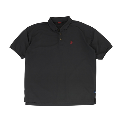 Black Solid Short Sleeve Polo