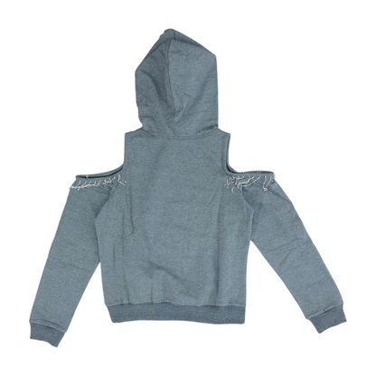 Gray Solid Hoodie Pullover