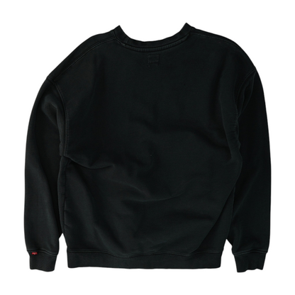 Black Solid Sweatshirt Pullover