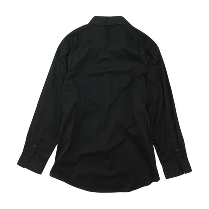 Black Solid Long Sleeve Button Down