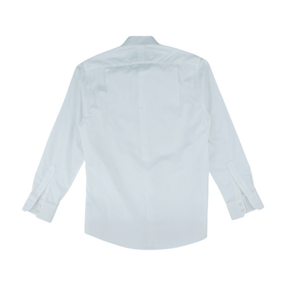 White Solid Long Sleeve Button Down