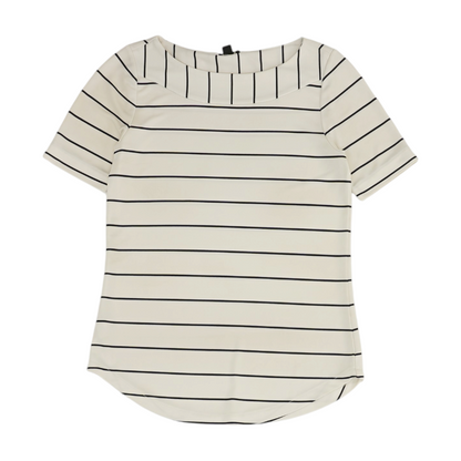 White Petite Striped Blouse