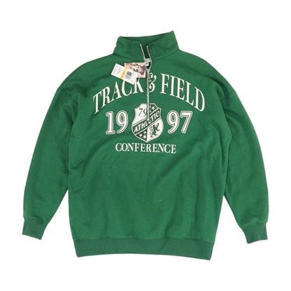 Green Solid 1/4 Zip Pullover
