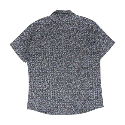 Navy Floral Short Sleeve Button Down