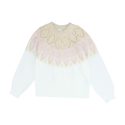 Multi Petite Print Pullover Sweater