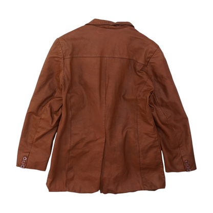 Vintage 1970's Brown Solid Leather Jacket