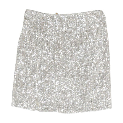 Silver Solid Mini Skirt