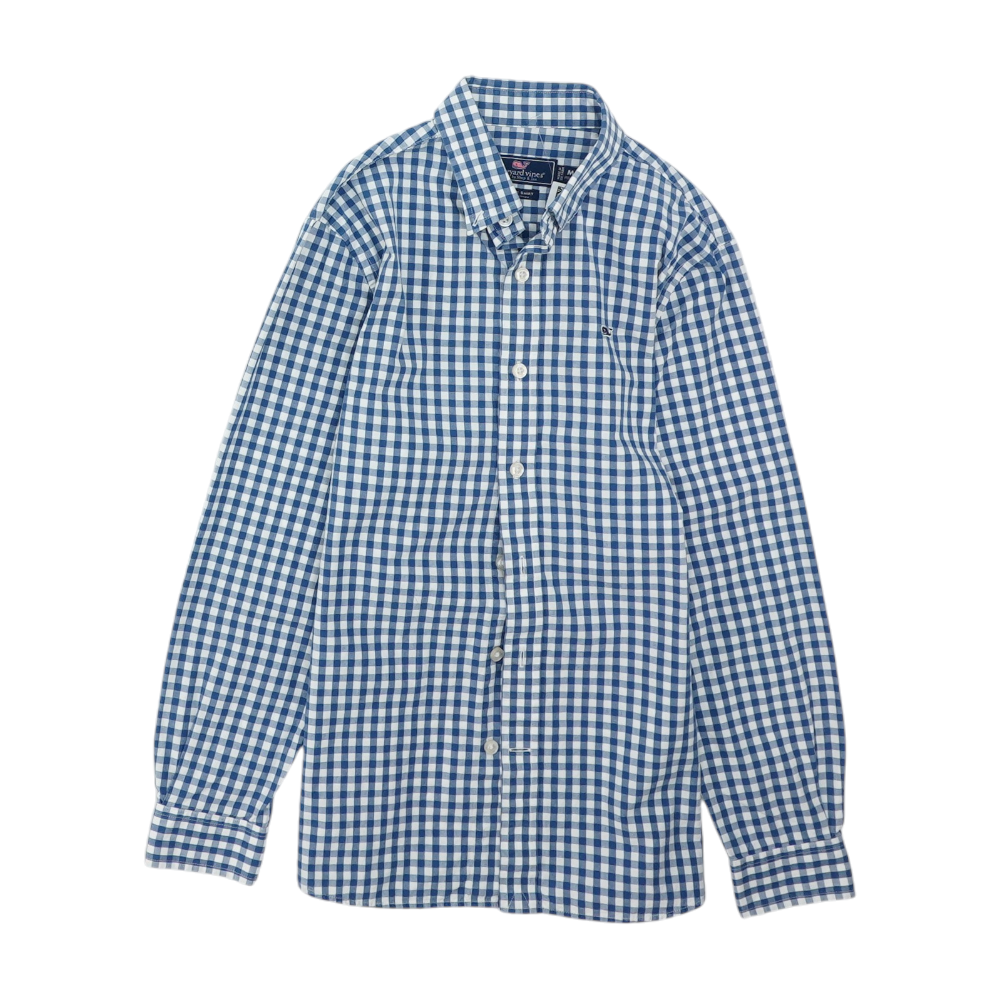 Blue Check Long Sleeve Button Down