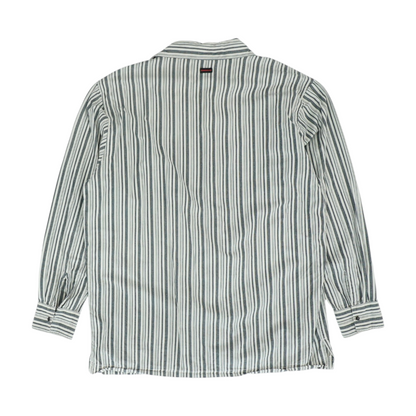 Gray Striped Long Sleeve Button Down