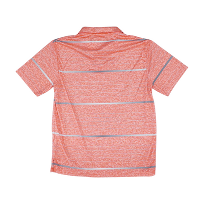 Coral Striped Short Sleeve Polo