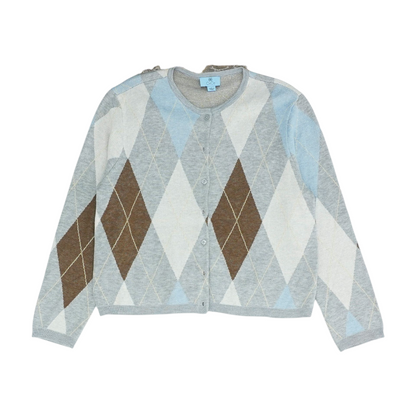 Multi Argyle Cardigan Sweater