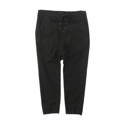Black Solid Chino Capris