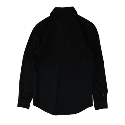 Black Solid Long Sleeve Button Down