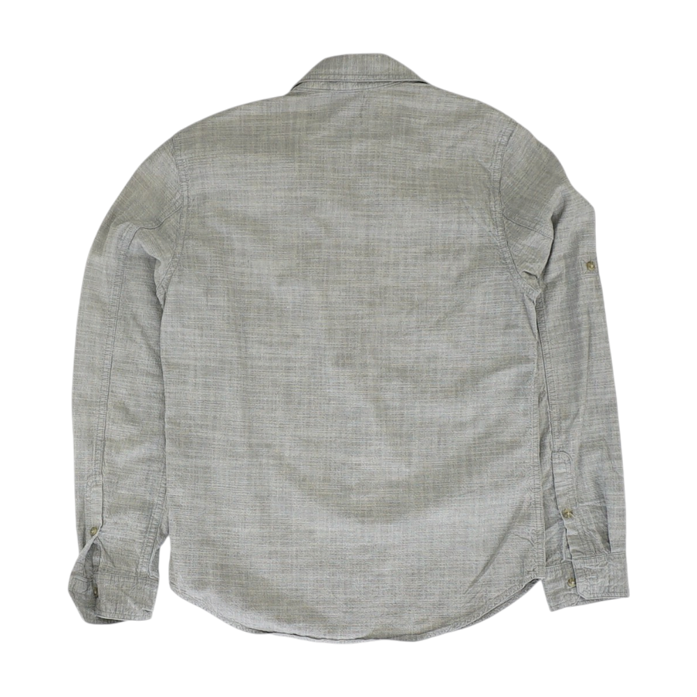 Gray Solid Long Sleeve Button Down