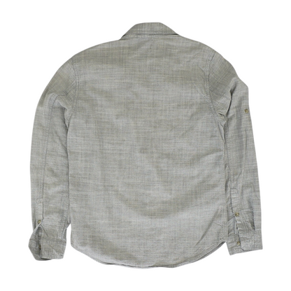 Gray Solid Long Sleeve Button Down