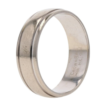 14K White Gold Beveled Edge Band