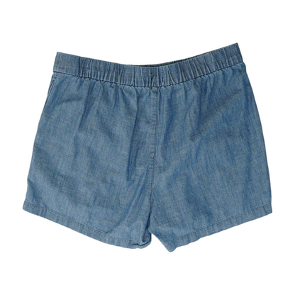 Blue Solid Knit Shorts