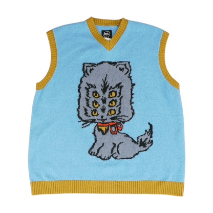 Blue Solid Pullover Sweater