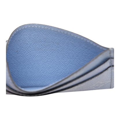 Double Card Holder in Sky Blue Monogram Canvas