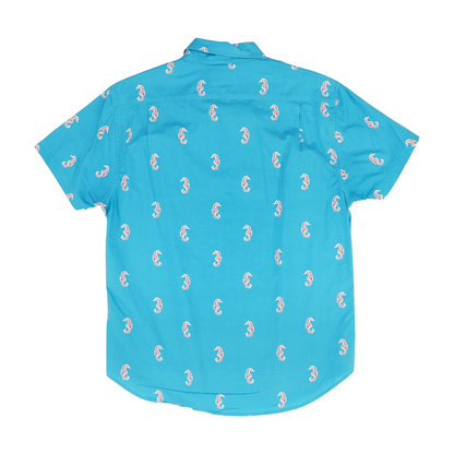 Blue Print Short Sleeve Button Down