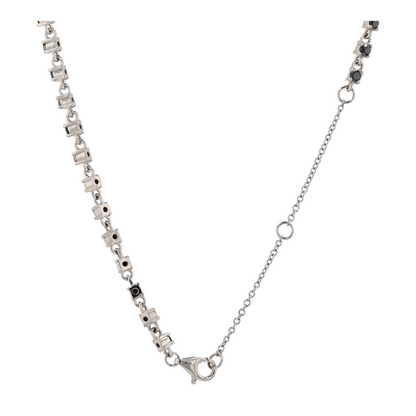 4 5/8 ctw Sterling Silver Black Diamond Tennis Necklace