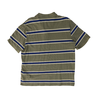 Gray Striped Short Sleeve Polo