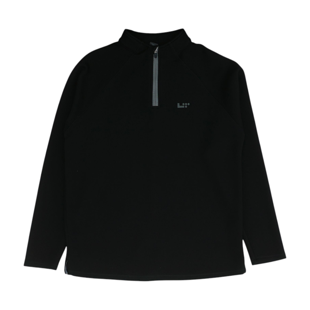 Black Solid 1/4 Zip Pullover