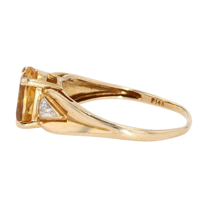 14K Yellow Gold Citrine Fashion Ring