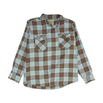 Gray Plaid Flannel Button Down