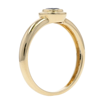 3/8 Ct 14K Gold Bezel Set Oval Sapphire Stackable Ring