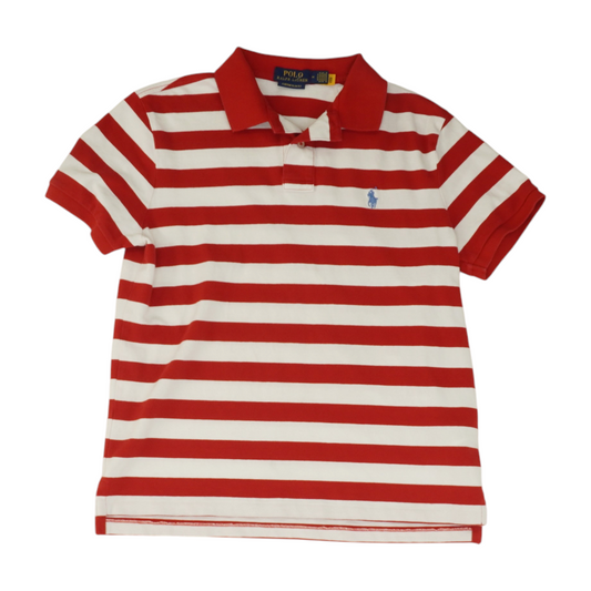 Red Striped Short Sleeve Polo