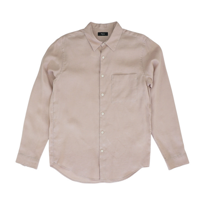 Pink Solid Long Sleeve Button Down