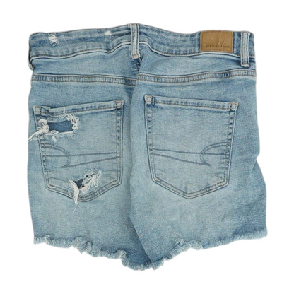 Blue Solid Denim Shorts
