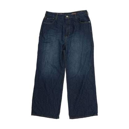 Blue High Rise Wide Leg Jeans