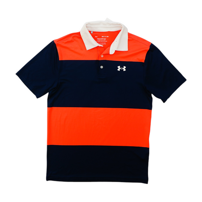 Navy Color Block Short Sleeve Polo