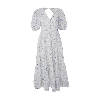 White Floral Midi Dress