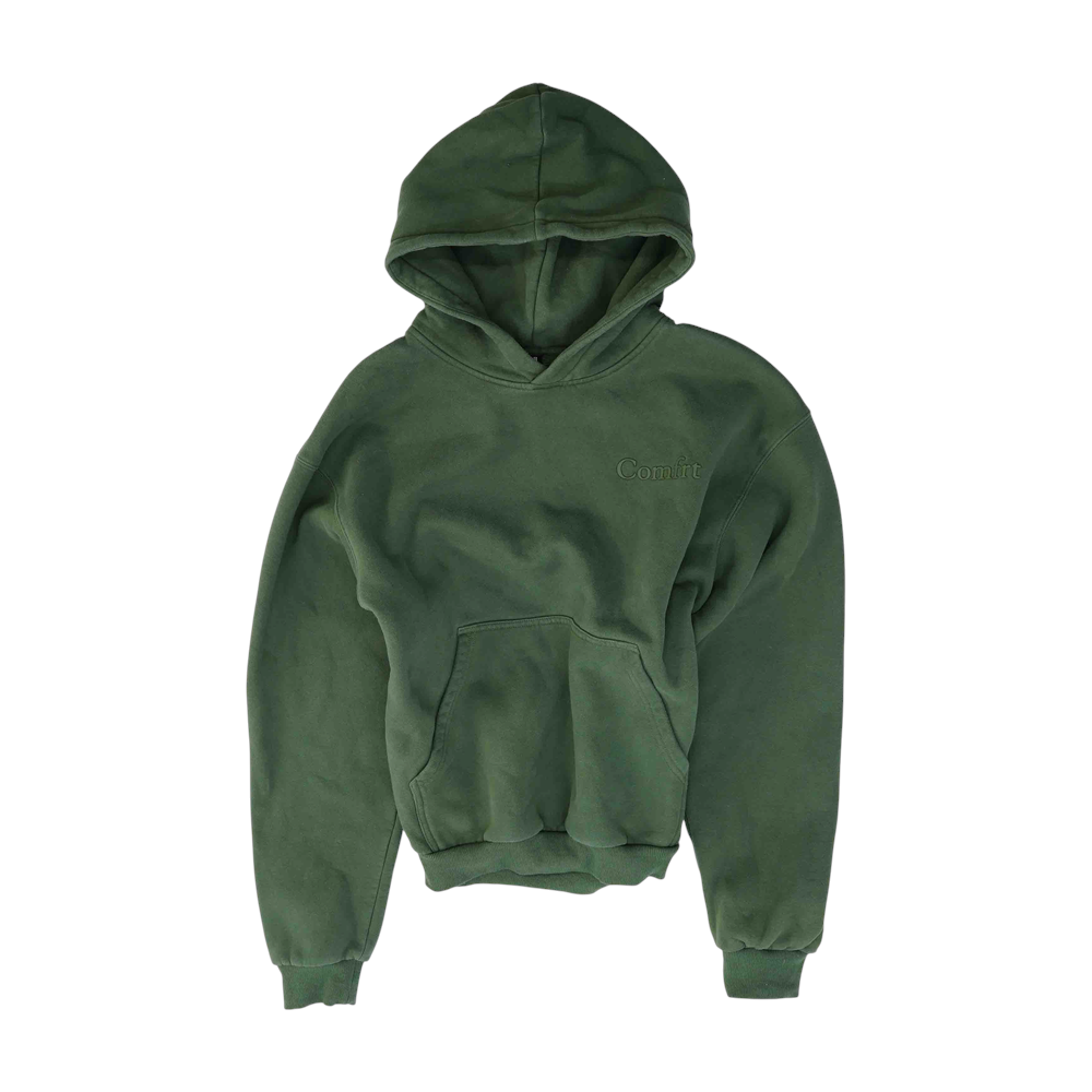 Green Solid Hoodie Pullover