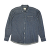 Blue Solid Long Sleeve Button Down