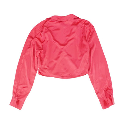 Magenta Solid Long Sleeve Blouse
