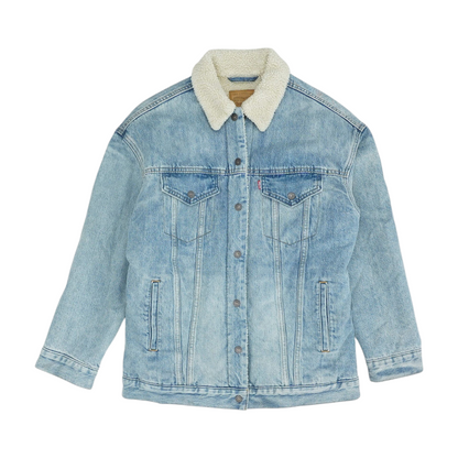 Blue Solid Denim Jacket