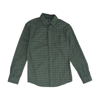 Green Check Long Sleeve Button Down