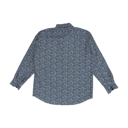 Navy Floral Long Sleeve Button Down