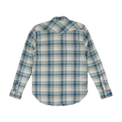 Beige Plaid Long Sleeve Button Down