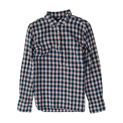 Teal Check Flannel Button Down